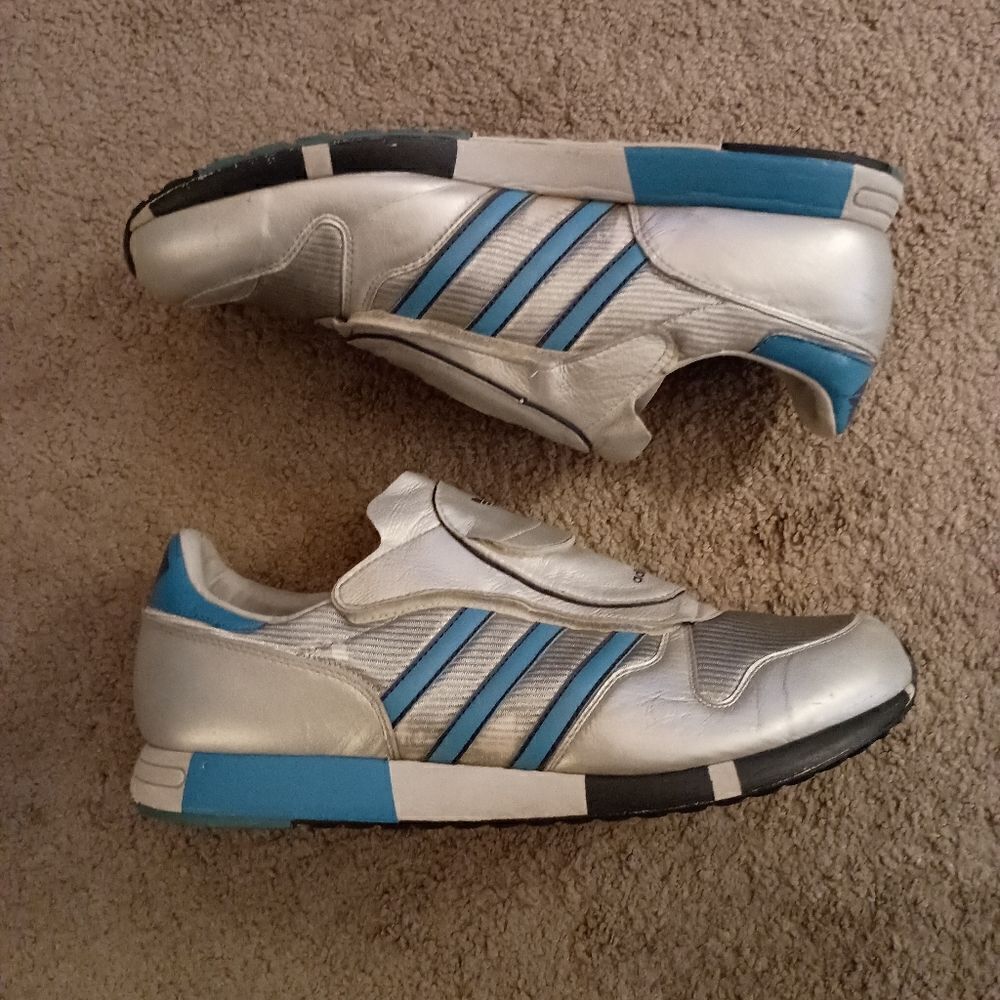 2005 ADIDAS MICROPAPER METALLIC SILVER LT BLUE MARINE WHITE 117162 MEN'S SZ 14